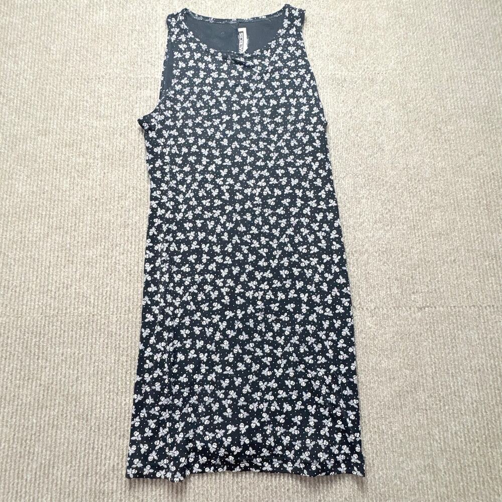 Vintage 90’s Maurice’s Black and White Floral Slip Dress no size